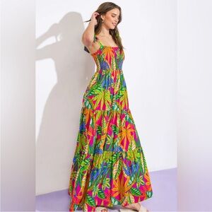 Flying Tomato women’s Love At First Sight Poplin Maxi Dress Tiered